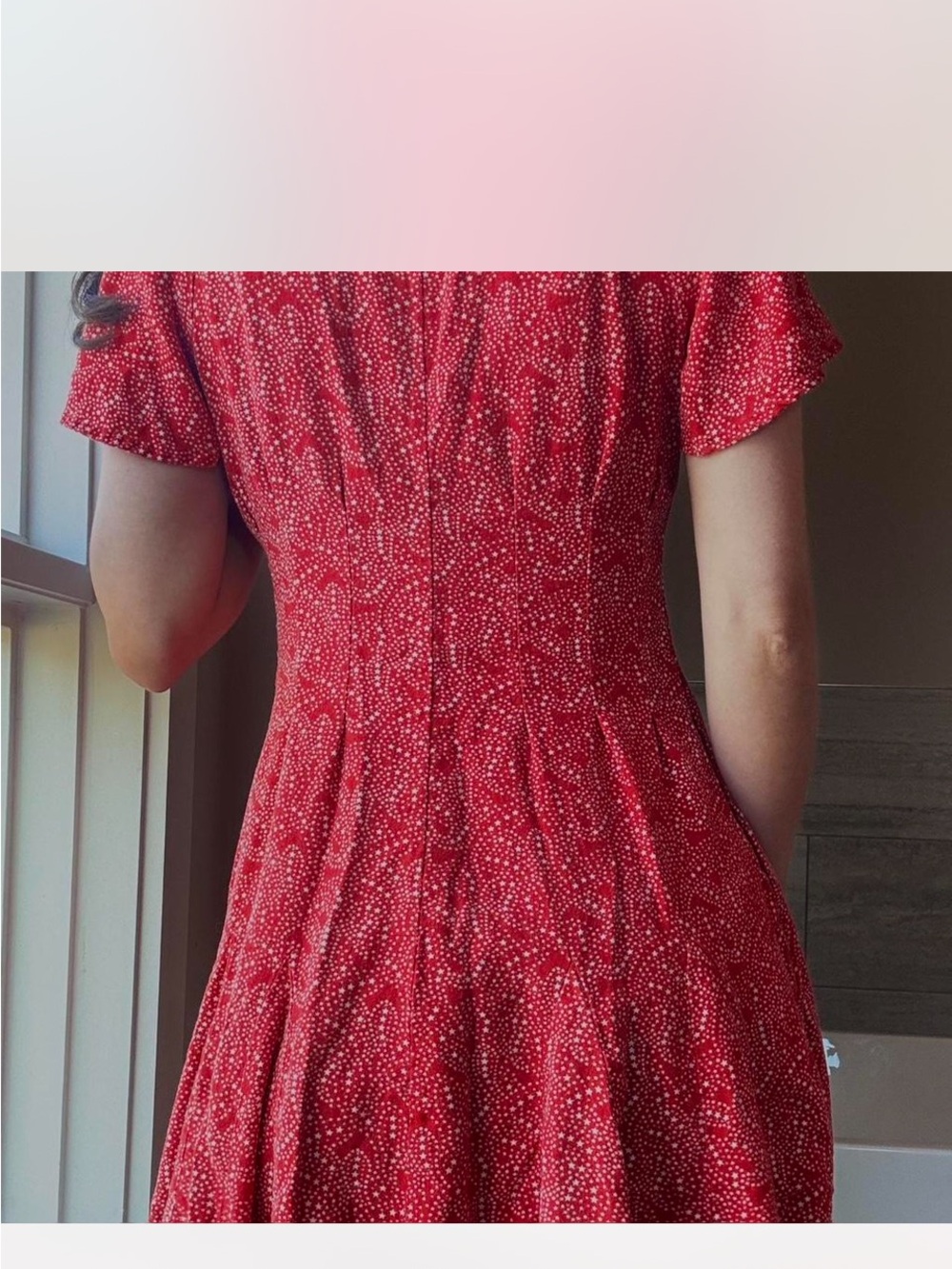 Universal Thread Red Button-Front Floral Dress - Picture 3 of 3